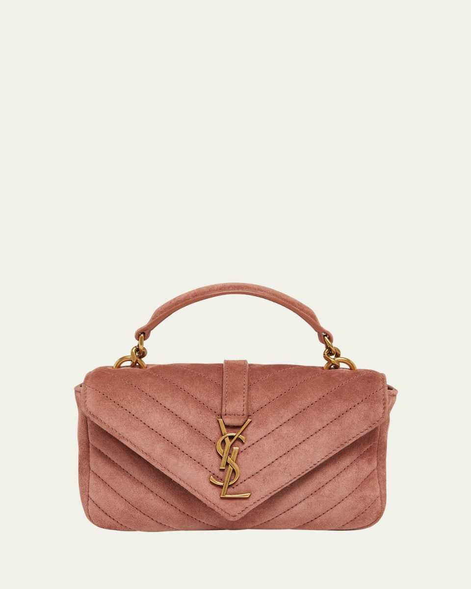 College Mini Chain Shoulder Bag in Suede